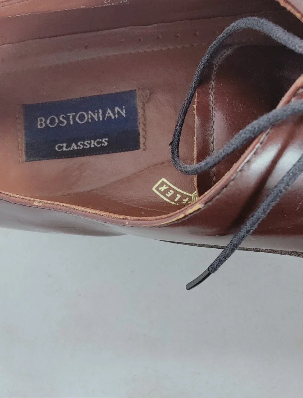 Bostonian Chestnut Leather Cap-Toe Oxford Dress Shoes, Sz 14
